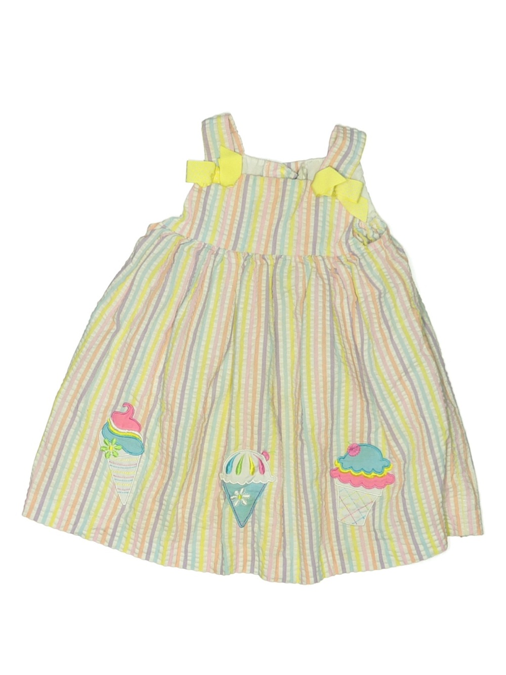 Vintage Rare Too Pastel Stripe Seersucker Ice Cream Sun Dress